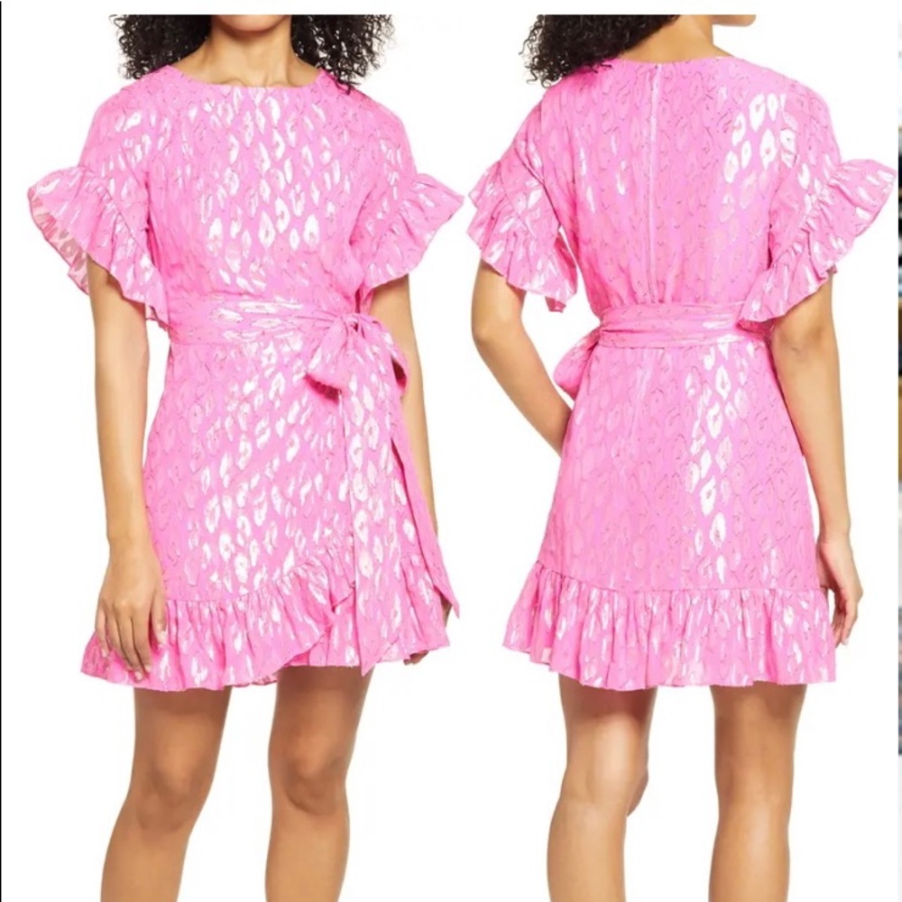 Darlah Metallic Leopard Silk Dress